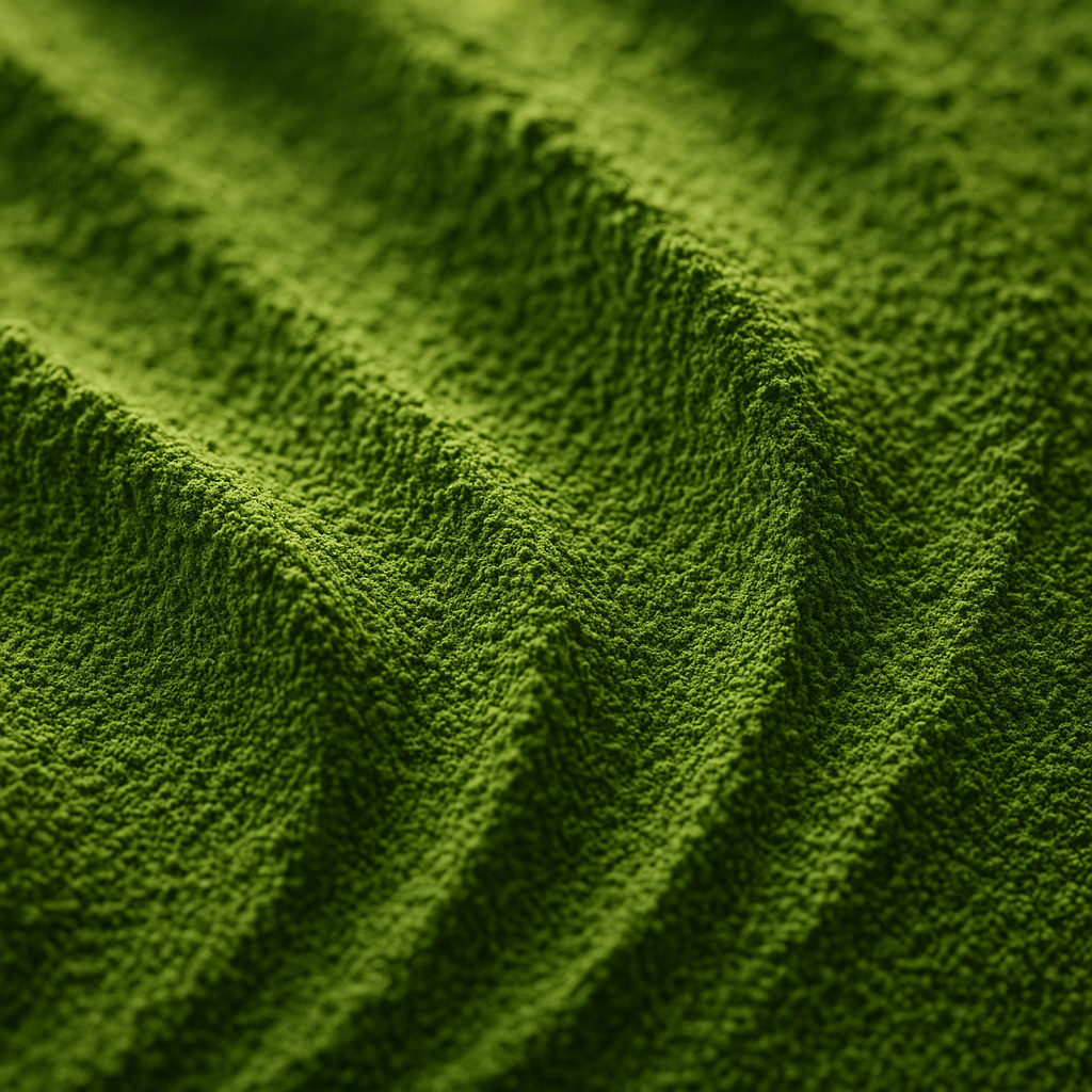 Macro texture of vibrant matcha powder
